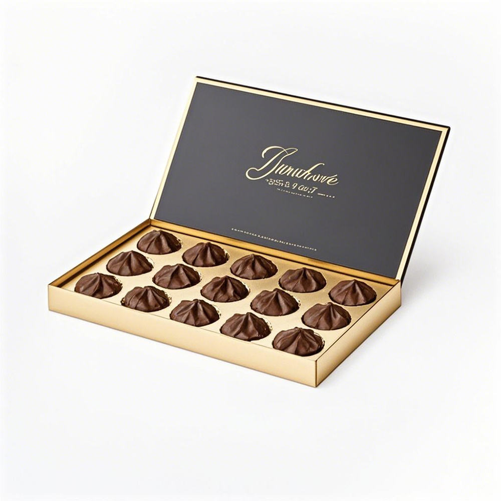Luxury Flip-Top Chocolate Gift Box with Divider Insert