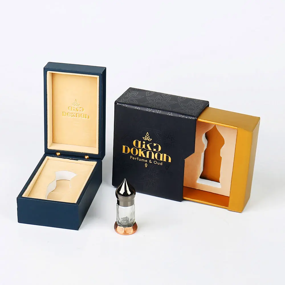 Luxury Oud Perfume Packaging Box with Magnetic Flip Lid and Custom Foam Insert