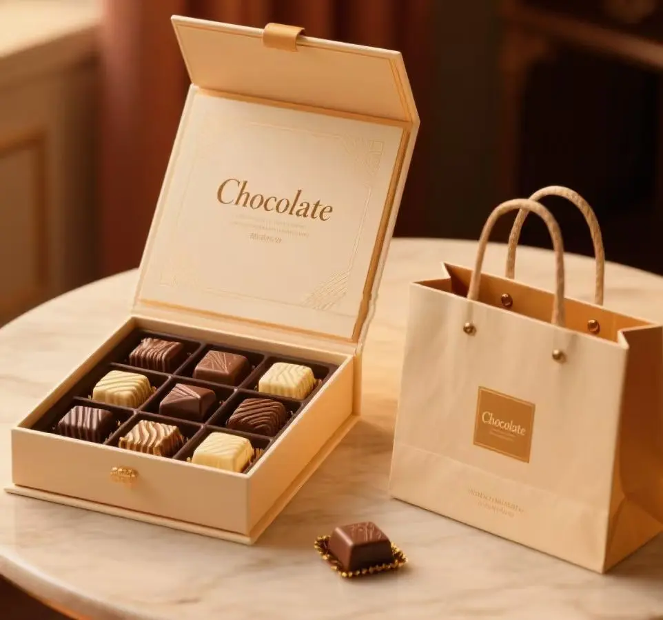 Luxury Magnetic Chocolate Gift Box with Shopping Bag