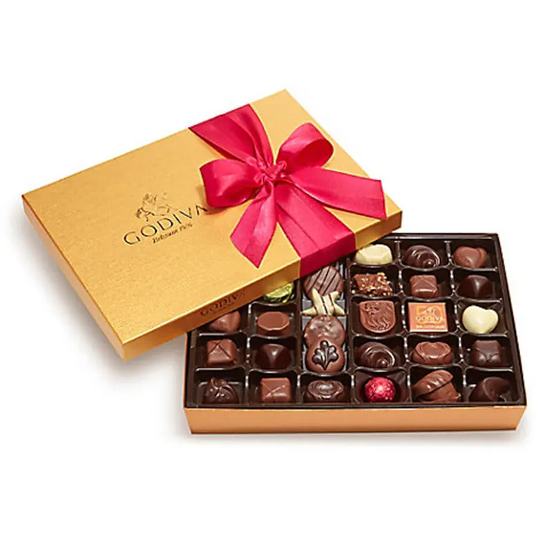 Custom lid and base chocolate packaging box