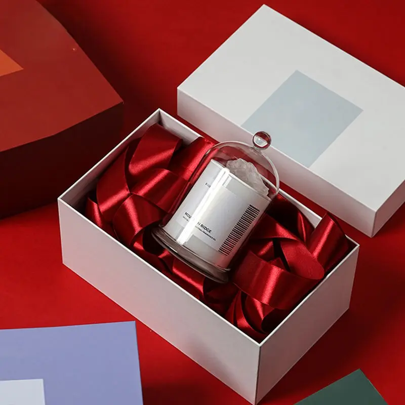 Luxury Candle Gift Box with Ribbon Insert
