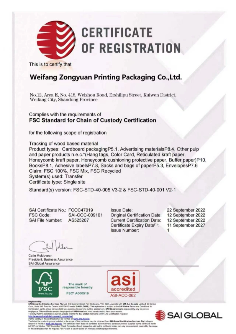 King Box FSC Chain of Custody Certificate FCOC407019